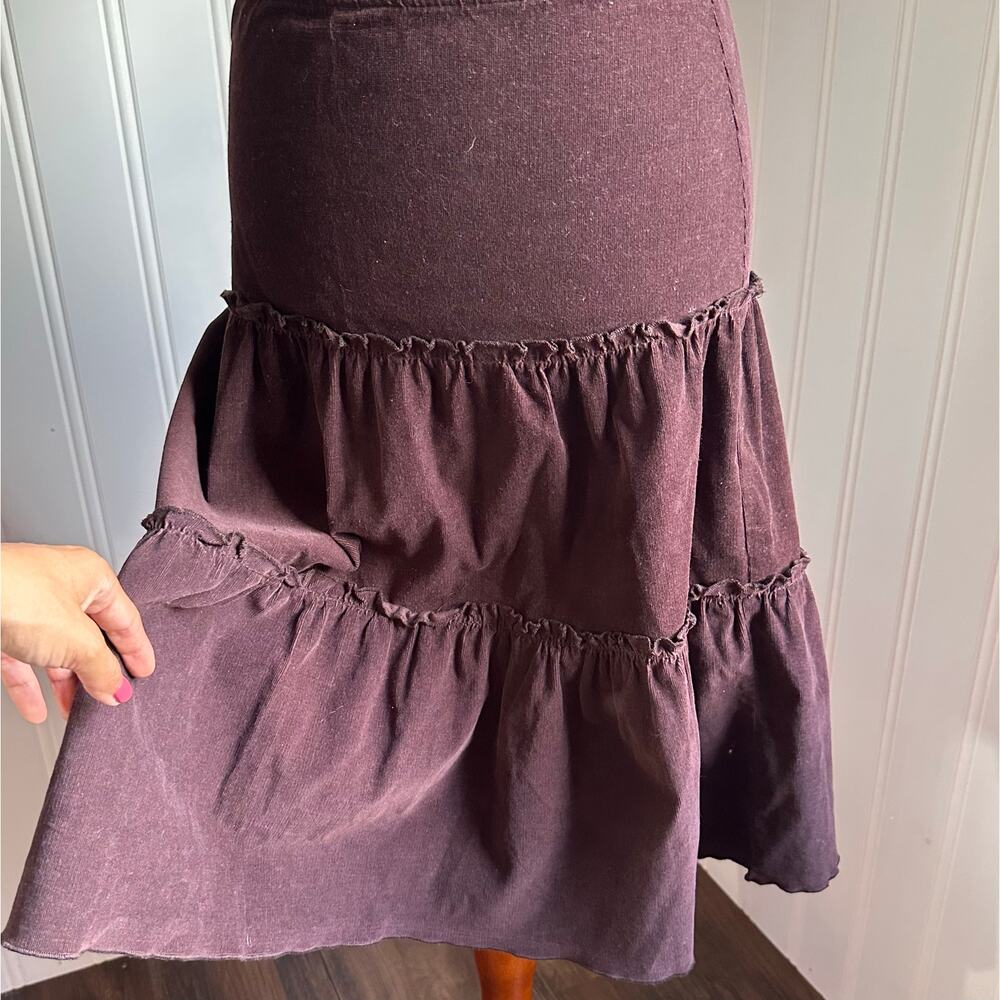 Vintage Y2K Boho Brown Corduroy Midi Skirt XS - Picture 5 of 8
